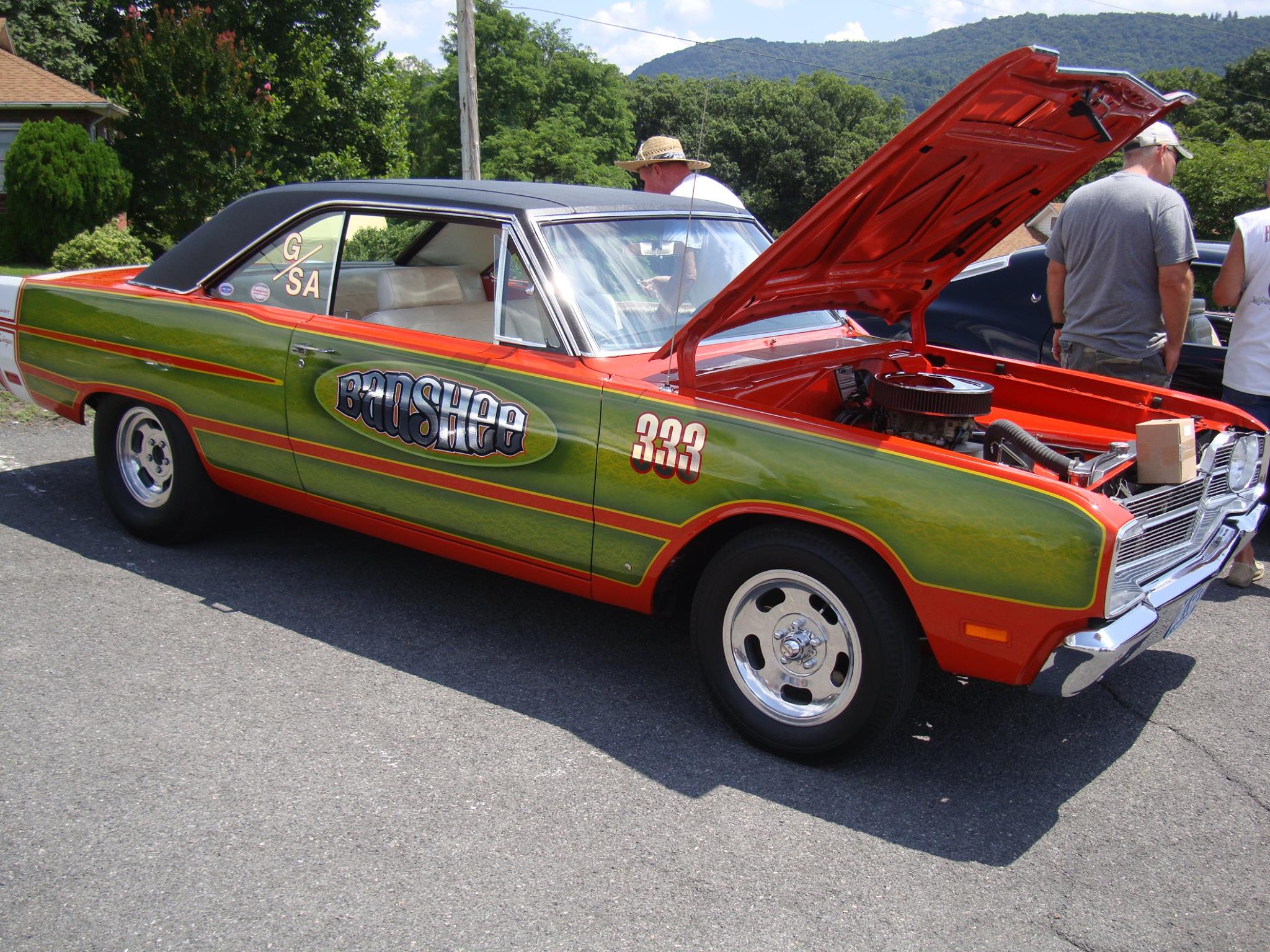 Attached picture Dad with 69 Dart.jpg